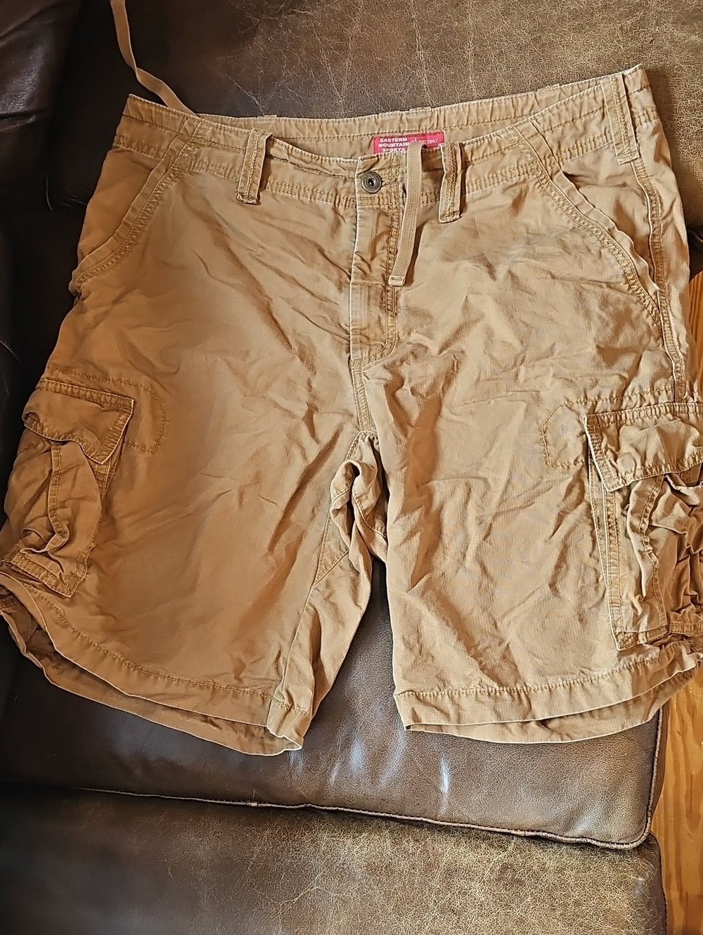 EMS Men's Khaki Cargo Shorts with Utility Snap Pockets 38